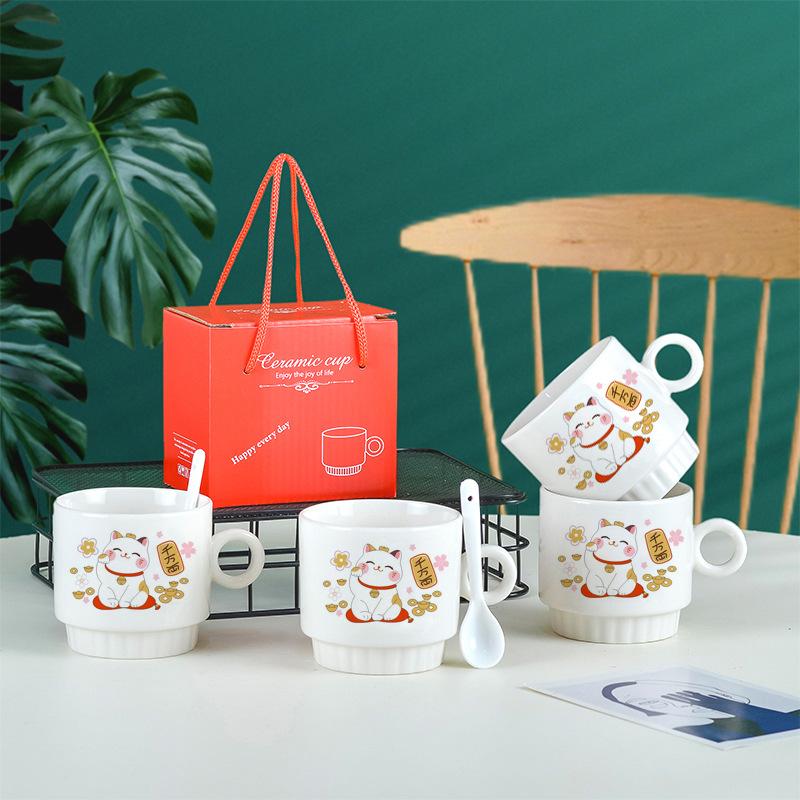 Ceramic Cup Gift Box Set Coffee Cup Creative Event Promotional Gifts Holiday Cup Souvenir
