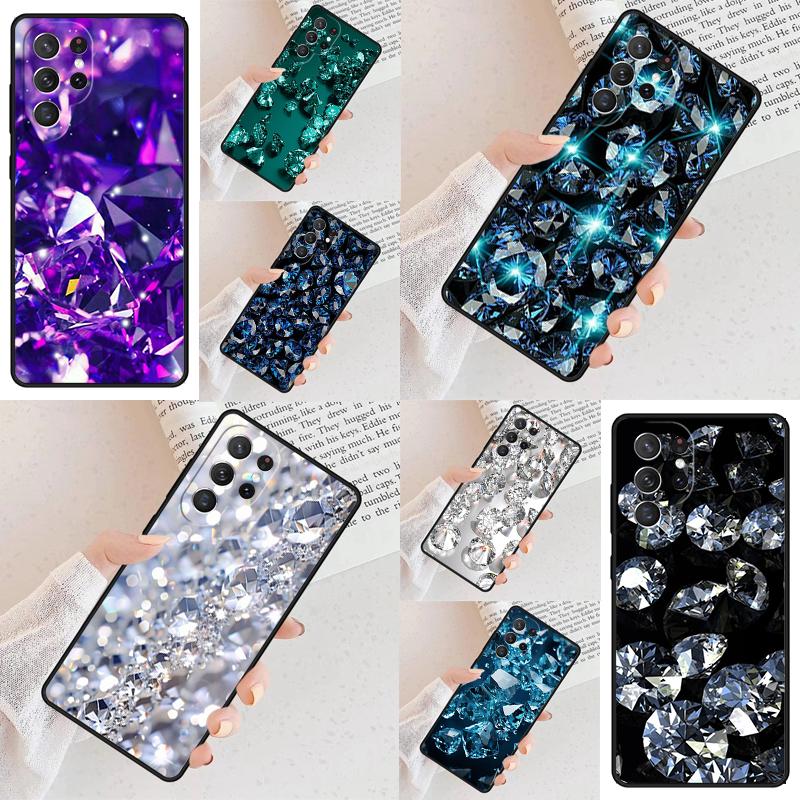 Diamond Crystal Pattern Cell Phone Case for Samsung Galaxy S26 Ultra S25 S24 S23 S22 S21 S20 Note10 Cover