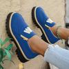 New Large-sized Sports Single Shoes with Zipper, Thick Heel and Round Toe Loafers for Women