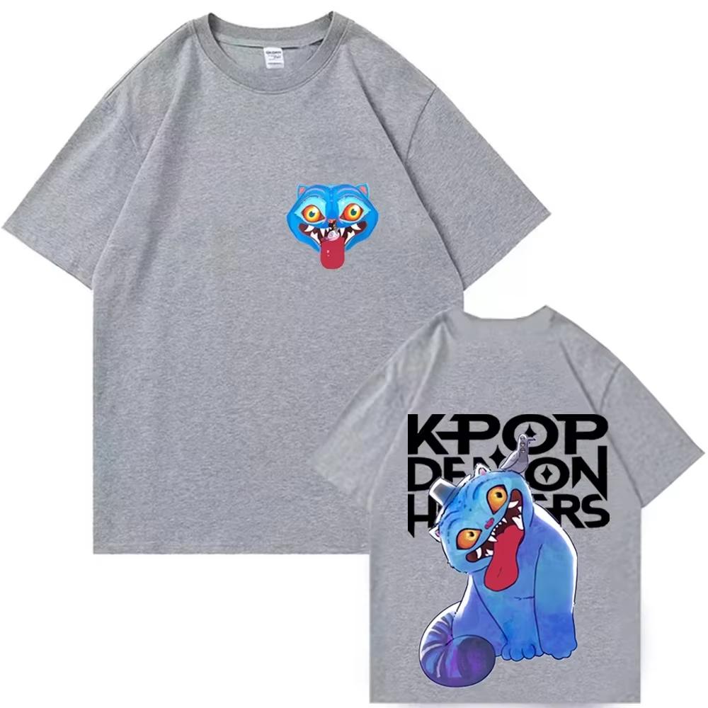 High Quality Cotton T Shirt 2025 Kpop Demon Hunters Tiger Pet T-shirt Unisex Men Women Casual Pullover Tops