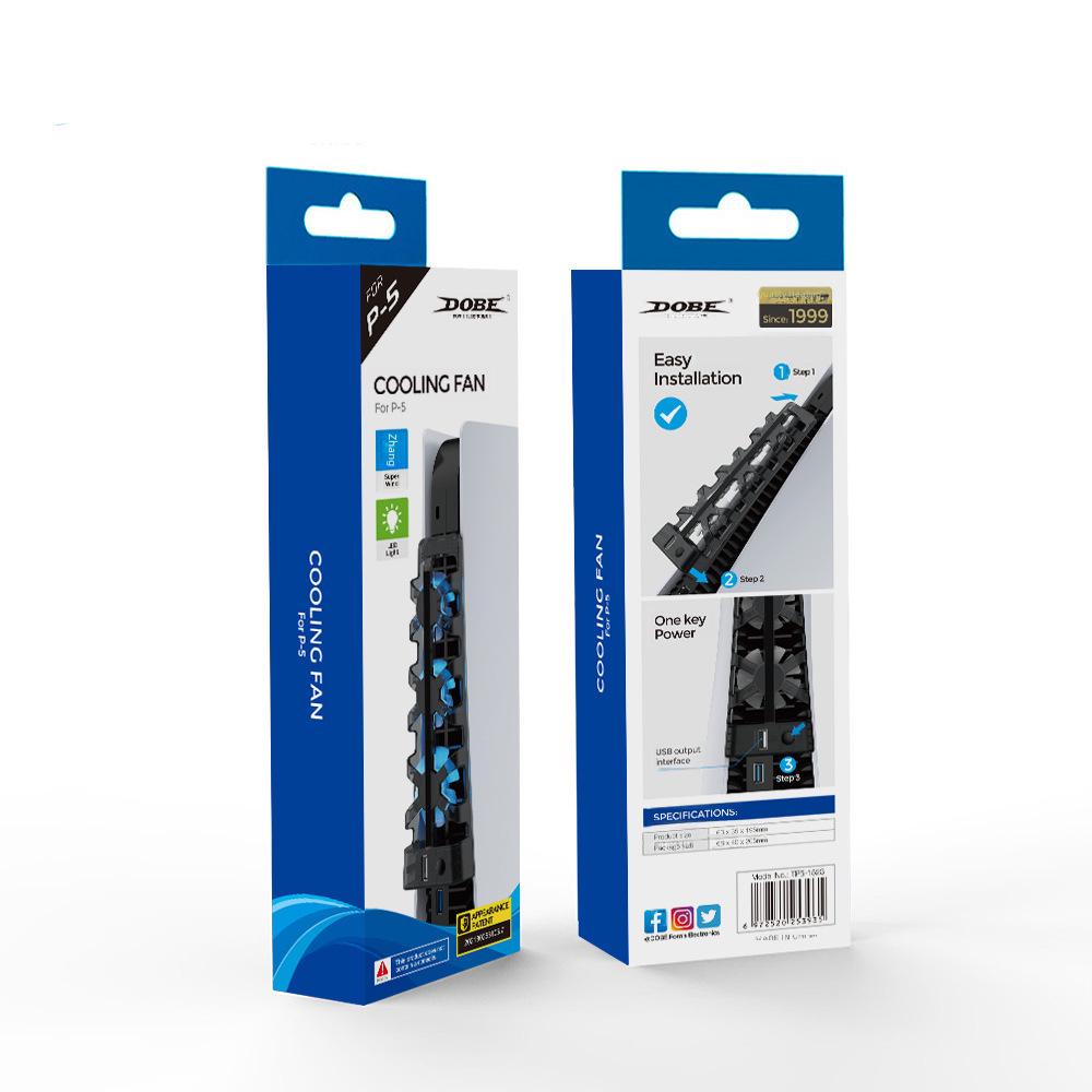 Ventilator de Răcire Spate PS5 cu LED Albastru pentru Accesorii Consolă