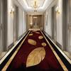 Luxury 3D Golden Leaf Pattern Long Corridor Carpet Room Decoration Hallway  Rug Non-slip Hotel Runner Carpets Stairway Floor Mat