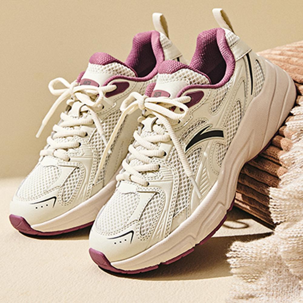 Anta Lifestyle Series AT803 Sports Retro Wear-Resistant Breathable Height-Increasing Low-Top Casual Shoes Women Casual Shoes Enamel-Gray 922538822-5