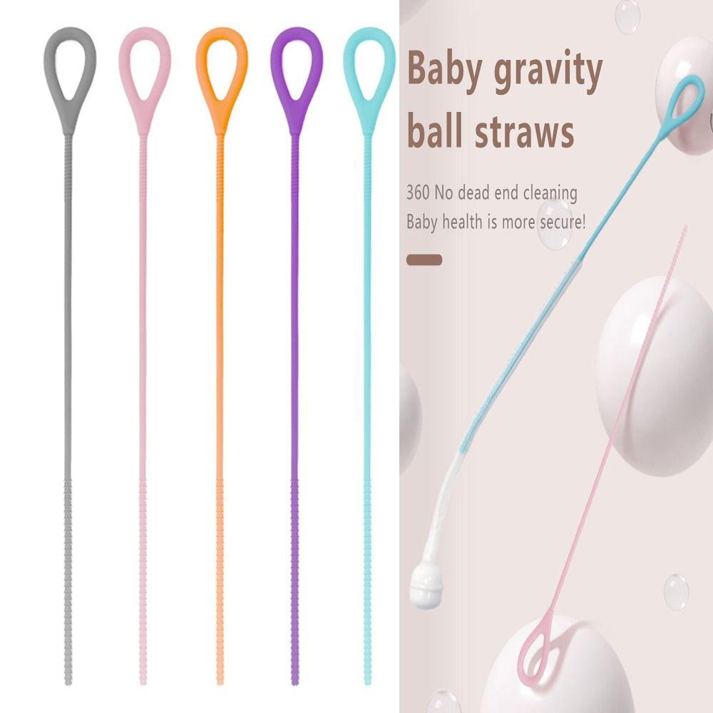 New 3mm Silicone Straw Brush Extended Silicone Drinking Straw Cleaner Brush Free Bending Cleaning Tool Bottle Straw