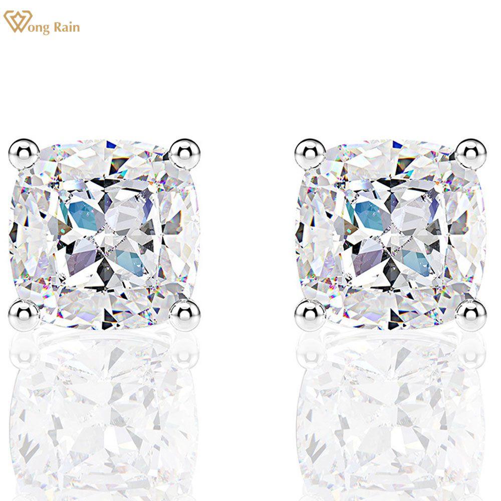 

Wong Rain Classic, 100% серебро 925 пробы, 6*6 мм, цирконы, драгоценный камень, серьги-гвоздики для свадьбы и помолвки, ювелирные украшения жёлтый