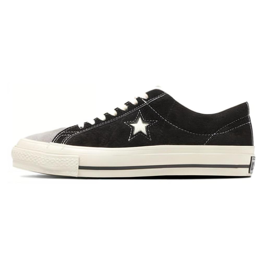 Converse One Star J Vtg Suede Durable Breathable Low Top Canvas Shoes Unisex Sneakers Black 35200610