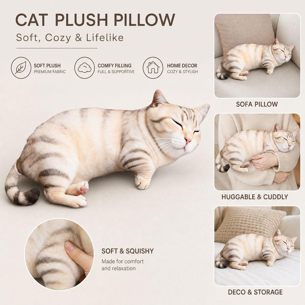 PP Cotton Filled Animal Body Pillow Plush Material Cat Keychain Animal Cushion Doll Toys For Kids