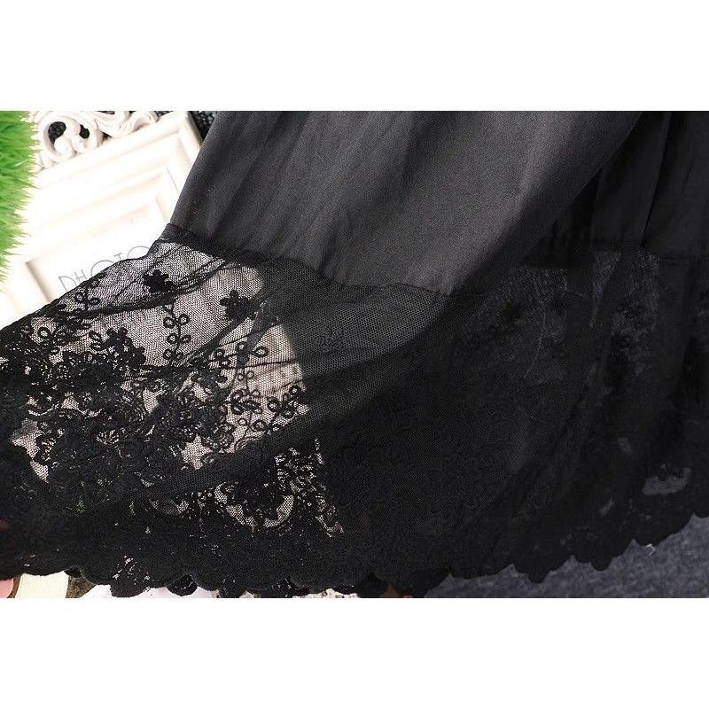 Sweet and Fresh Cropped Pants In Spring and Summer, Loose Oversized Embroidered Patchwork Lace Solid Color Micro Flared Pants