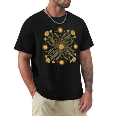 Dandelion And Sun Mandala T-Shirt Oversized Graphic Tee Tees Plus Size Clothes Blanks Men Tshirt