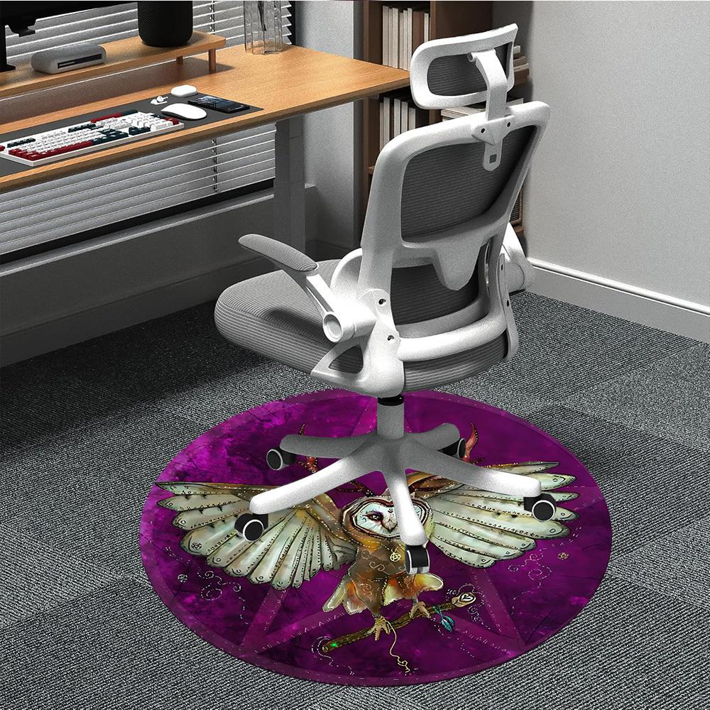 

1pc Owl Artwork Chair Carpet for Office, Non-slip, Soft and Durable Leisure Rug, Perfect for Office, Living Room yy251103106 80cm by 80cm