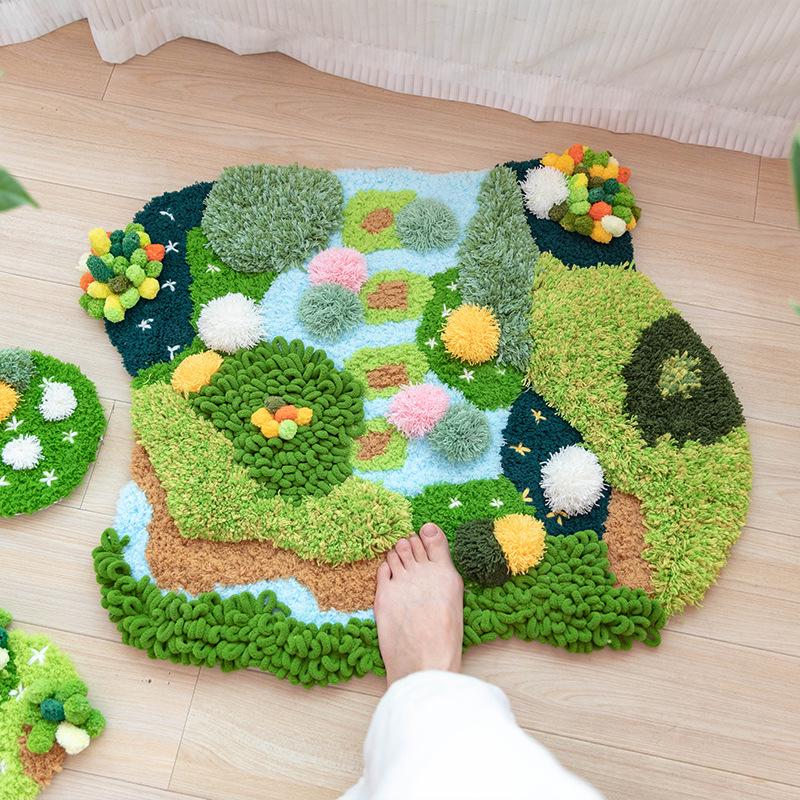 Moss Coaster Rug Kit: Beginner-Friendly Mori Style Doormat Gift Set