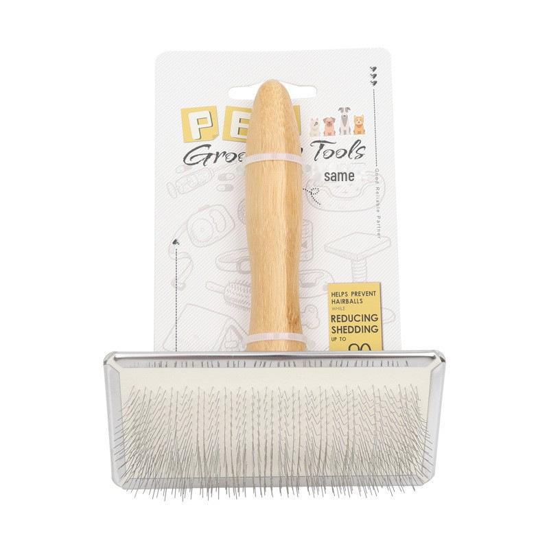 Bamboo Pet Comb for Loose Hair Removal - Ideal for Fluffy Dogs and Cats