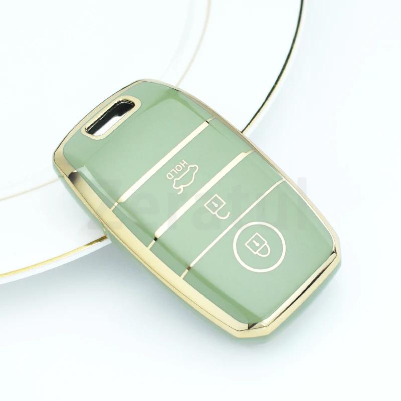 3 Button Tpu Car Remote Key Cover Case Holder Keychain For Kia Optima Sorento Niro Soul Shell Fob Key Ring Accessories