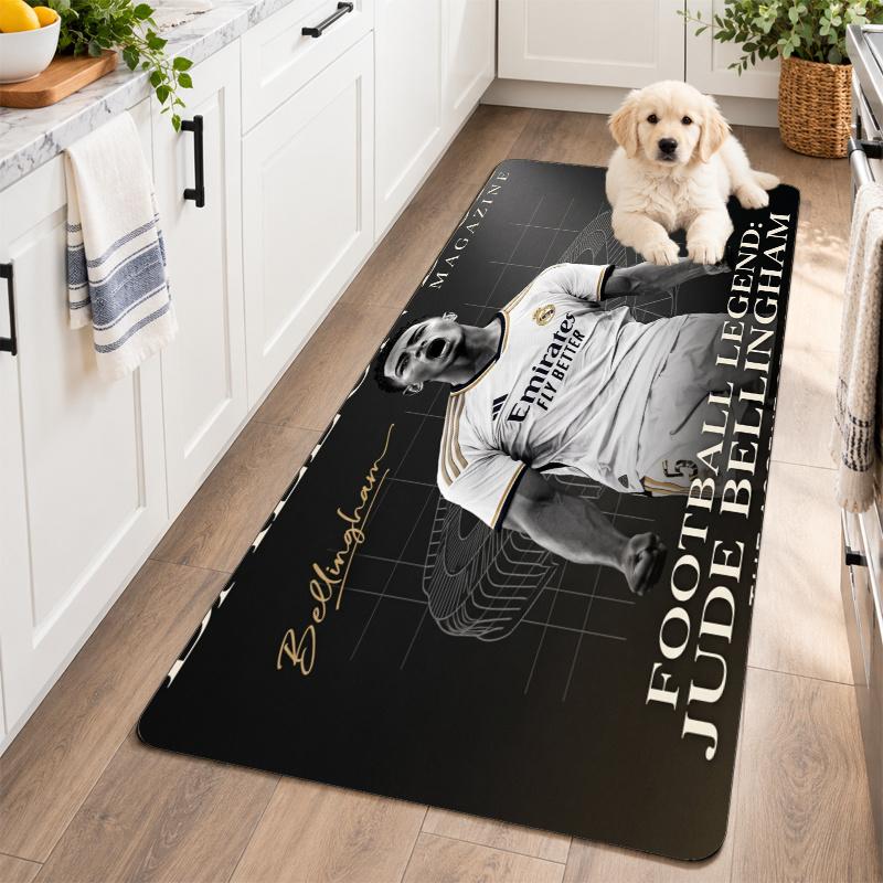 Flannel Kitchen Mat Jude Bellingham Soft Area Rug Non Slip Floor Carpet Home Decoration