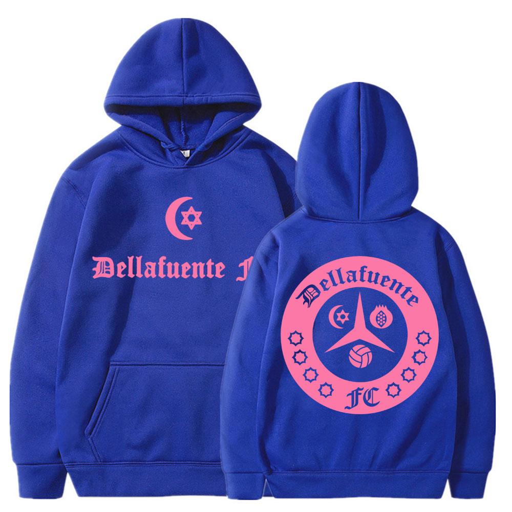 Dellafuente Music Pink Classic Hoodies Men Women Fashion Hip Hop Hoody Sweatshirt Oversized Cotton Casual Tracksuit Streetwear