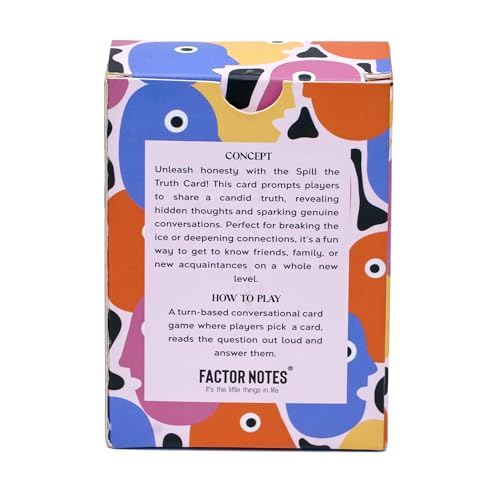 Factor Notes Adults Conversation Card Game : Spill The Truth Standard