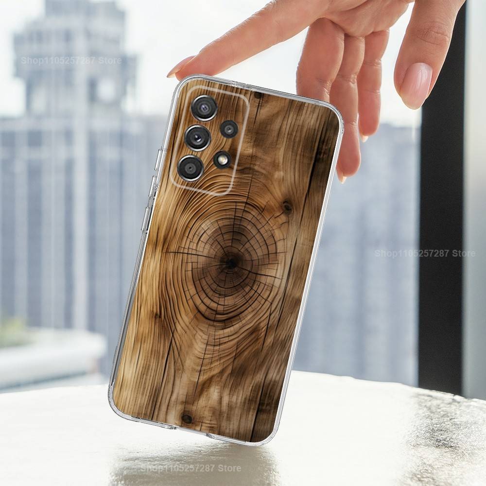 Wood Texture Natural Case For Samsung A30,71,51,S9,10,20,Ultra,Lite,S22,FE,23,21,PIus,Transparent, Silicone