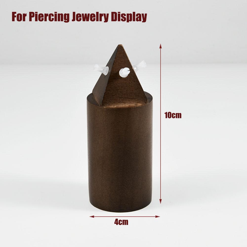 

1 шт. деревянная витрина для пирсинга, футляры в форме цветка и сердца, подставка для сережек, пирсинга живота, губ, языка, ювелирных изделий из цельного дерева