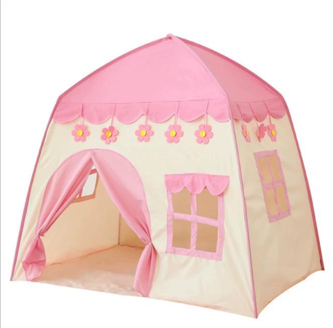 Tienda de campaña para niños, castillo de juegos interior para niñas, casa de juegos portátil