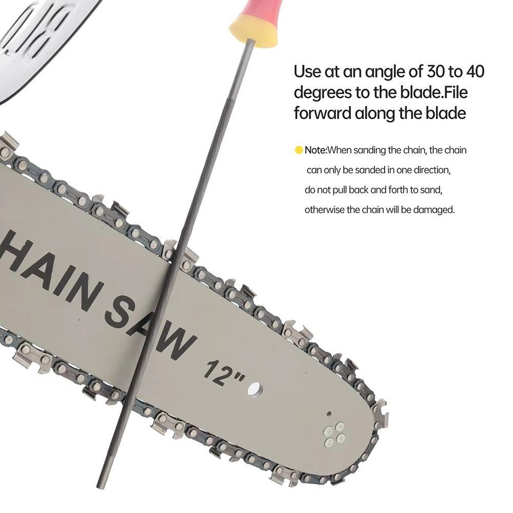 1Pcs New High Carbon Steel Chain Files Round 4.0/4.8/5.5mm Saw Sharpener Plastic Handle Sharpening Tool Hand Tools Accessories