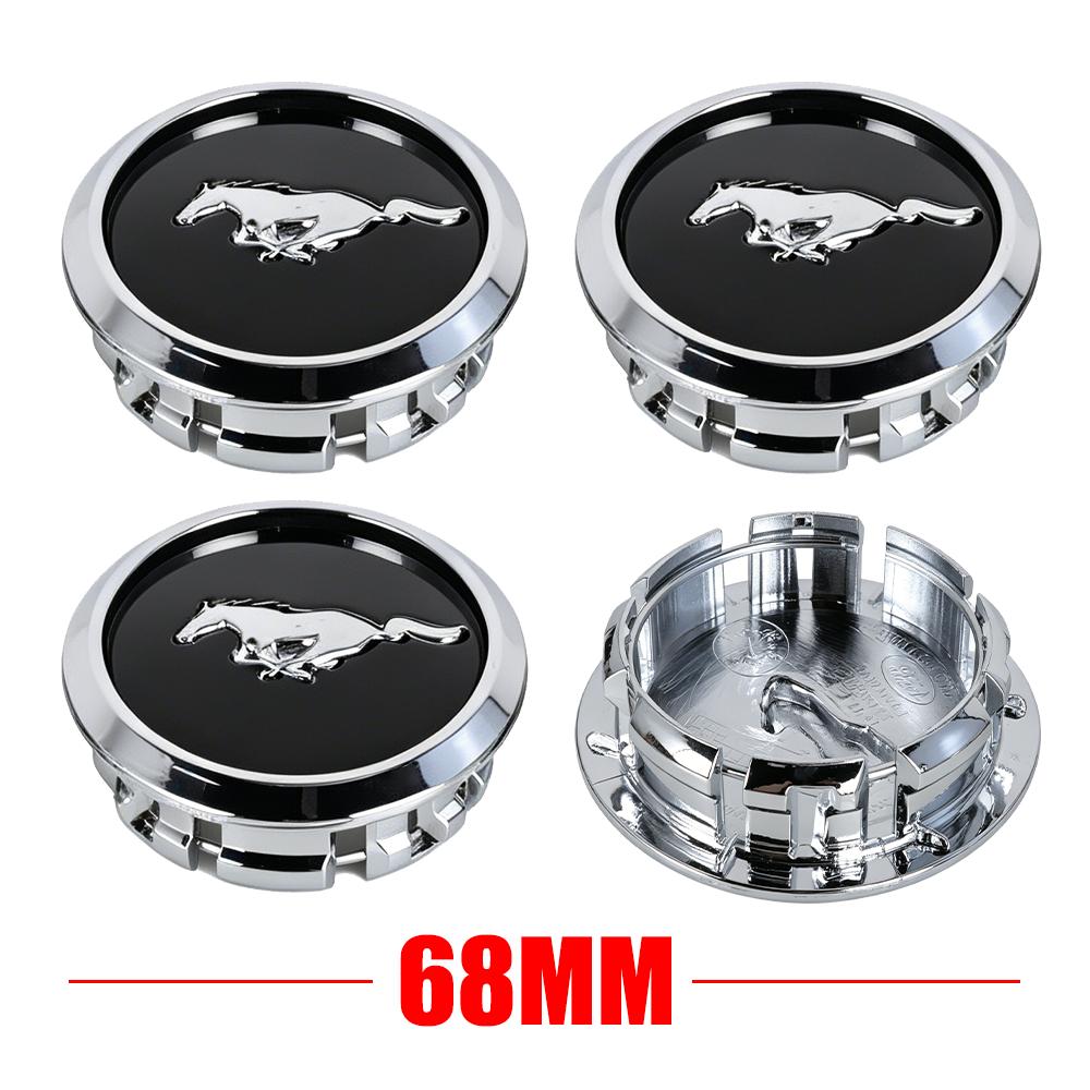 4 Stück 68mm Auto Radnabenkappen Abzeichen Auto Reifen Radkappe Zubehör für Ford Mustang Focus Fiesta Mondeo Kuga Ranger Shelby