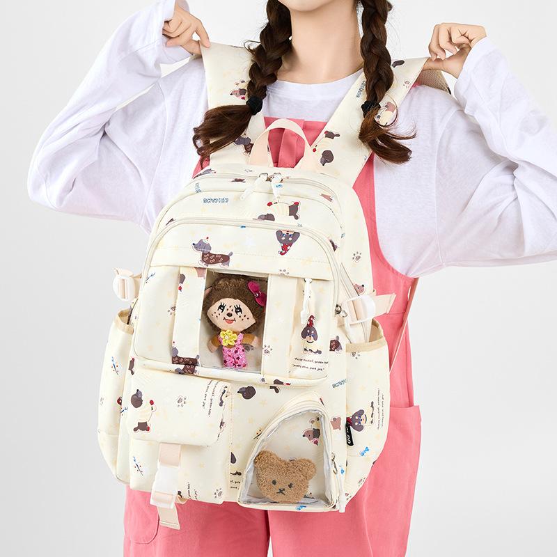 Printed Junior High School Student Backpack Waterproof Large Capacity Schoolbag Women's Backpack