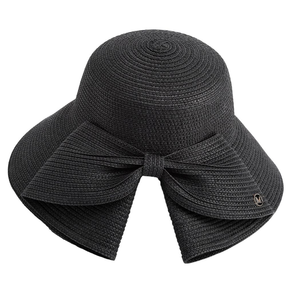 Wide Brim Straw Sun Hat with Decorative for Women Foldable Packable Design for Outdoor Use