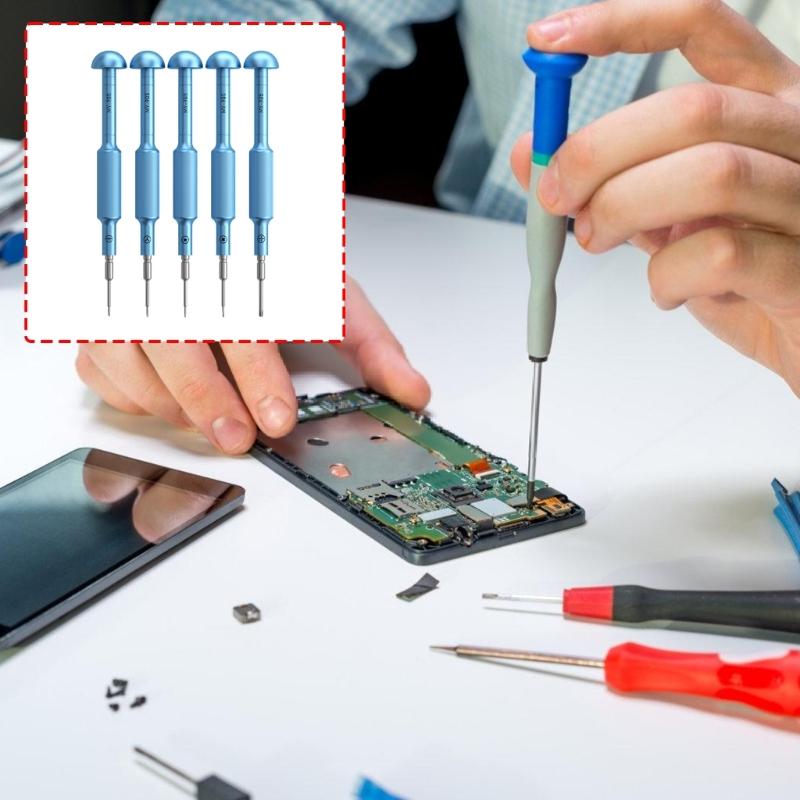 Professional Magnetic Precise Screwdriver Kit For Phone Motherboards Repair With Steel Bit And AntiSlip Grip 5pcs