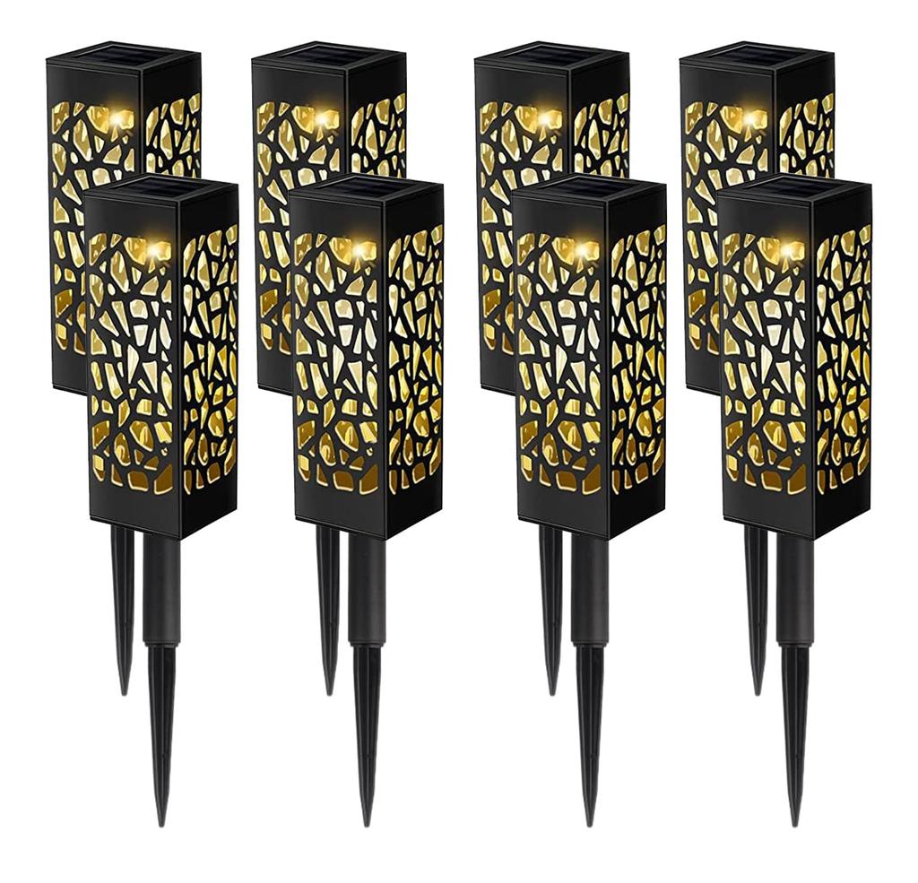 GLOWDAWN Solar Set of 8 LED Garden IP65 Solar Panel Automatic Light Security and Disaster Suitable for and Walkways Lights, Outdoor, Lights, Recessed,
