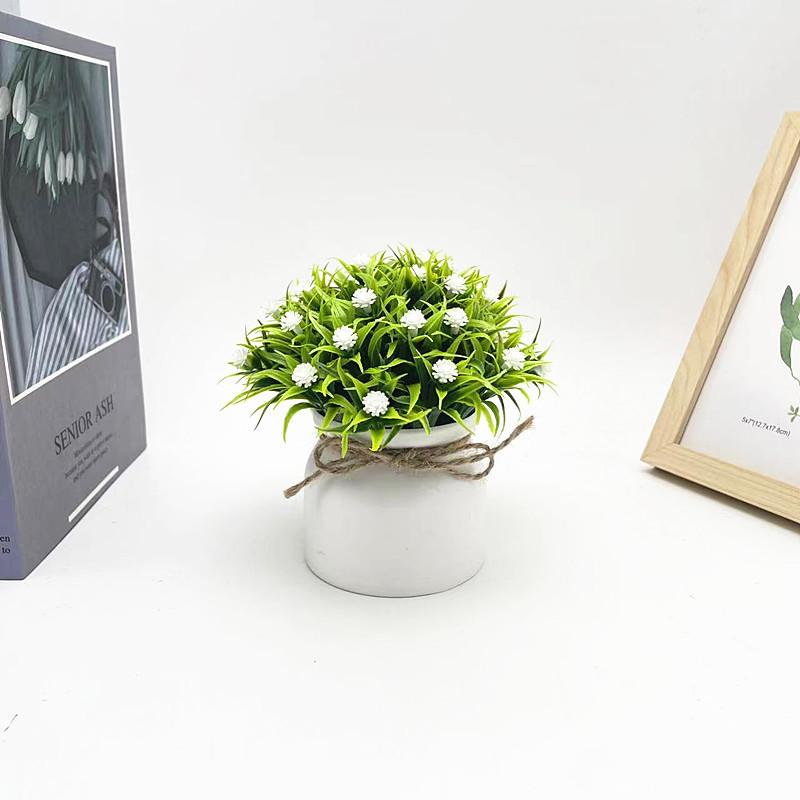 Gypsophila Plastic Paniculata L Potted Plant Bonsai With Roped Bow Wedding Decor