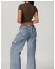 Top Corto Slim Fit Colore Caffè Europeo & Americano - T-shirt Corta Casual da Donna
