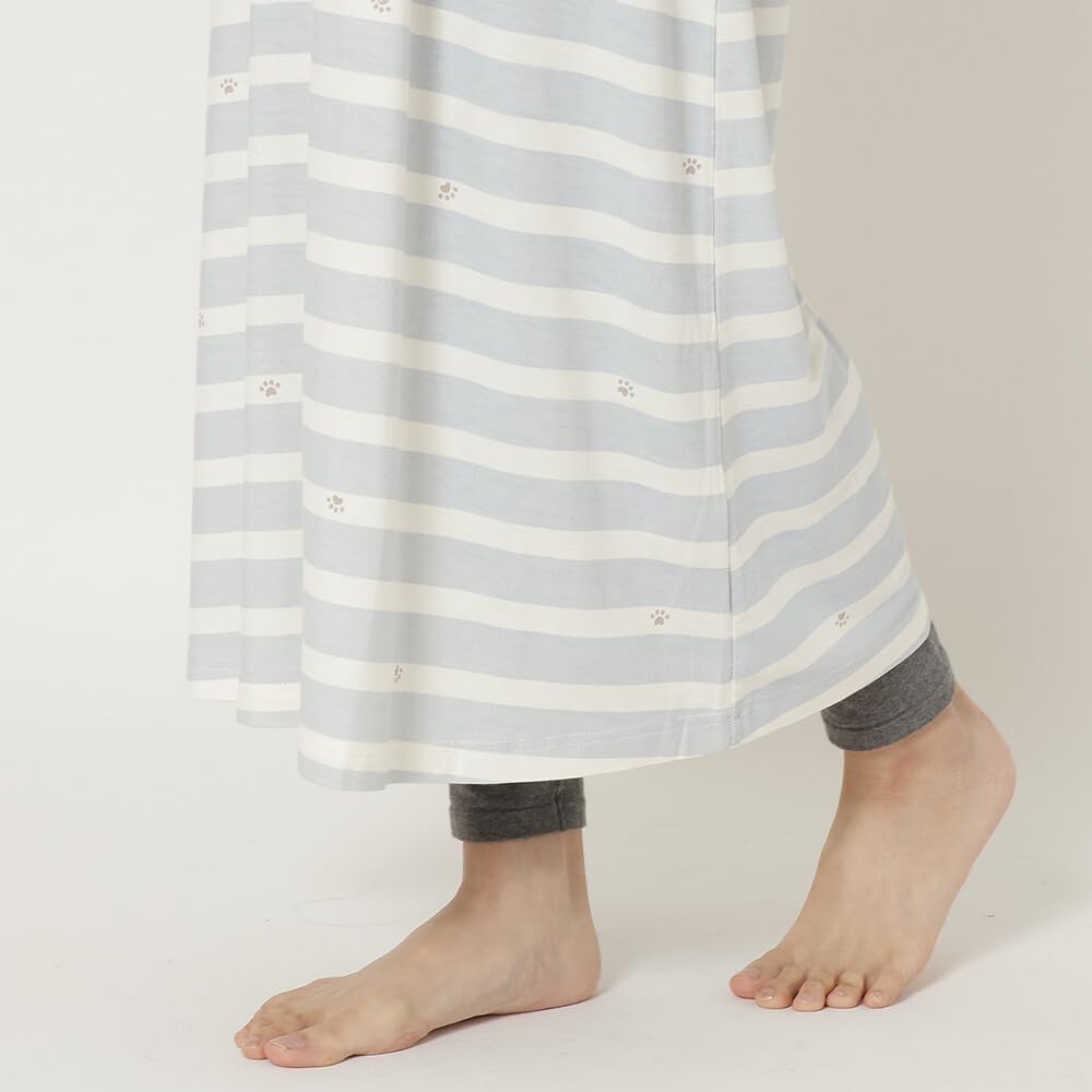 Fuku Fuku Nyanko Loungewear Soft and Relaxed Sizes Featuring a Cat Popping and Cute One-Piece Dress, Melting, Comfortable, Maxi, M-L, Out, Happin's,