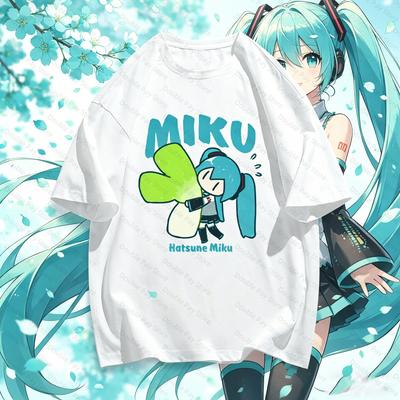 Koszulka z krótkim rękawem Unisex Hatsune Collaboration Future MIKU Styl Linii Koszulka damska Odzież luźna Koszulki dziecięce