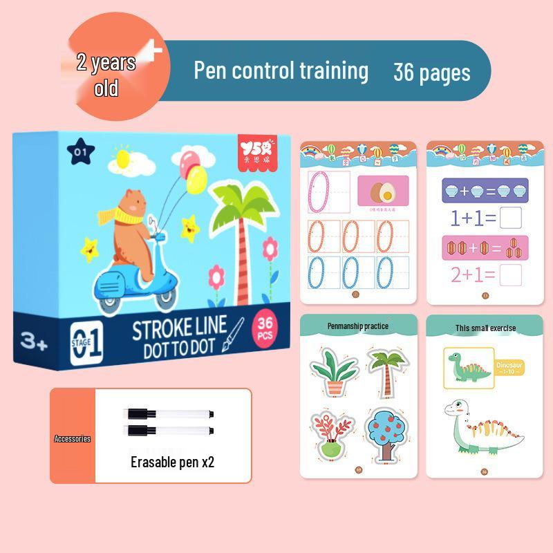 Kindergarten Erasable Pen Control Practice Cards: Educational Toys for Concentration & Thinking