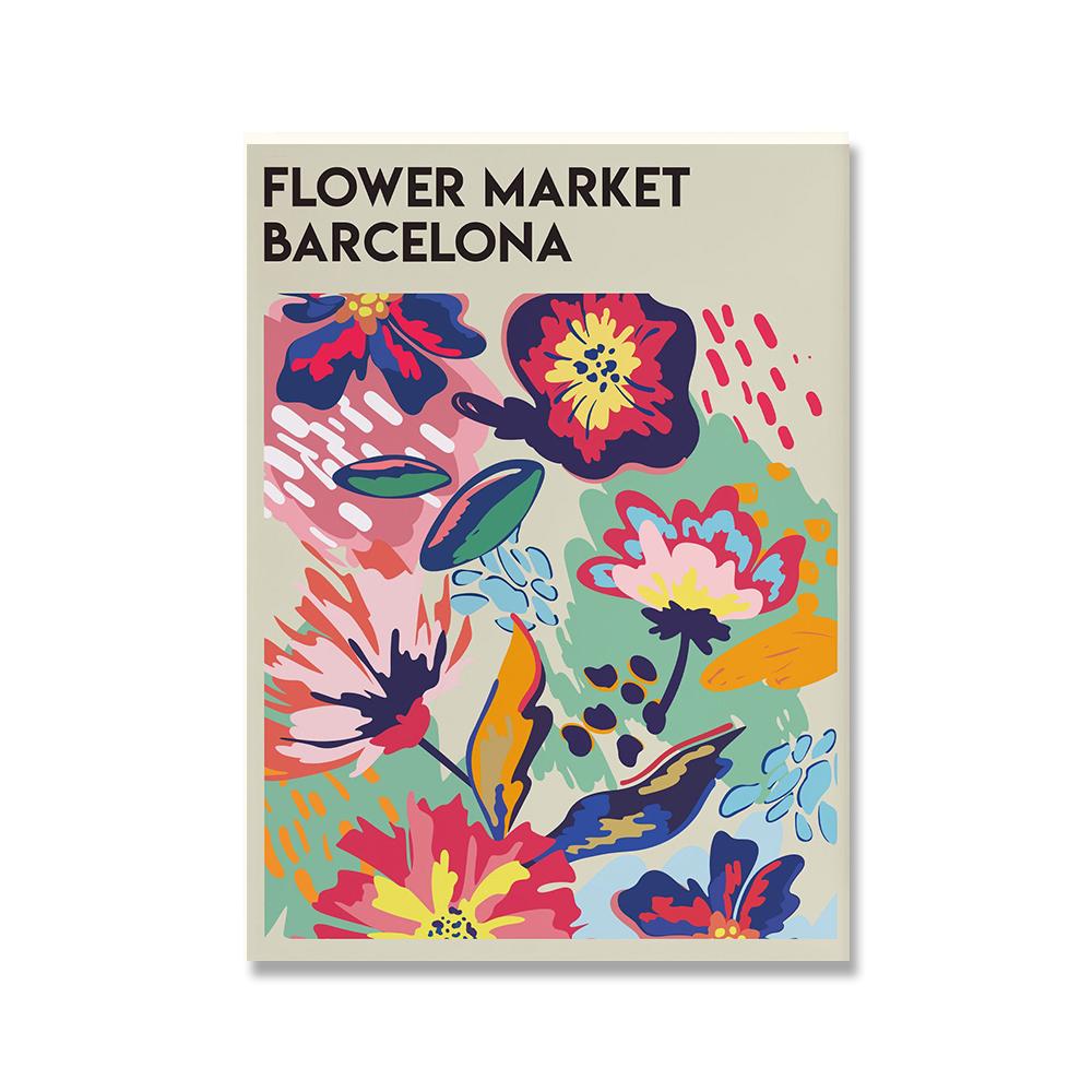 

Абстрактные красочные цветочный рынок, настенная живопись на холсте, плакаты на скандинавскую тему и принты, настенные панно для гостиной, украшения дома 21x30cm No Framed фиолетовый