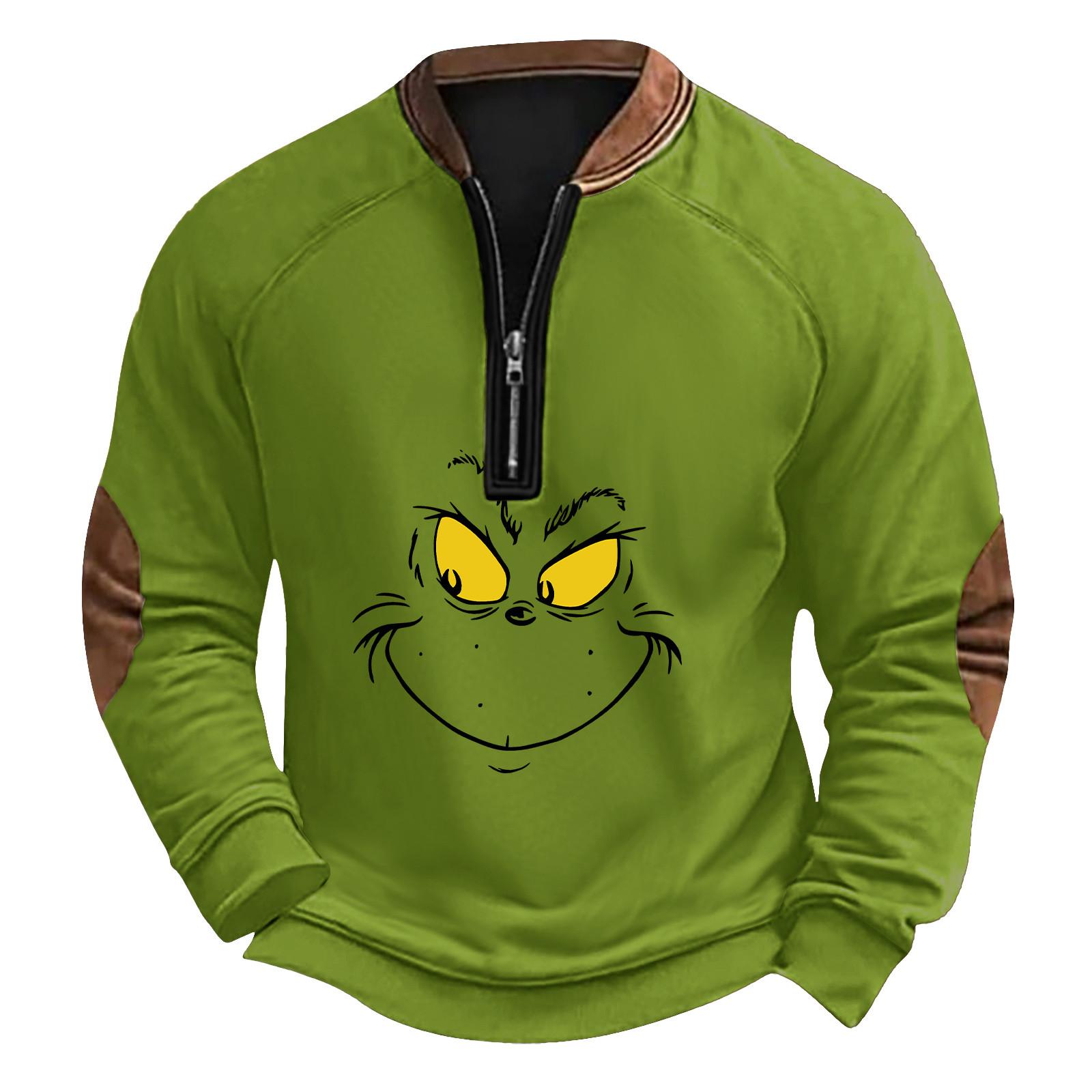 

Мужская повседневная толстовка с принтом на молнии с рождественским принтом XXXL