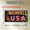 D Flatpc Vintage Metal License PlateOutdoor Wall Art (cm xcm)Nashville Music City Guitar SignPerfect for Living Room