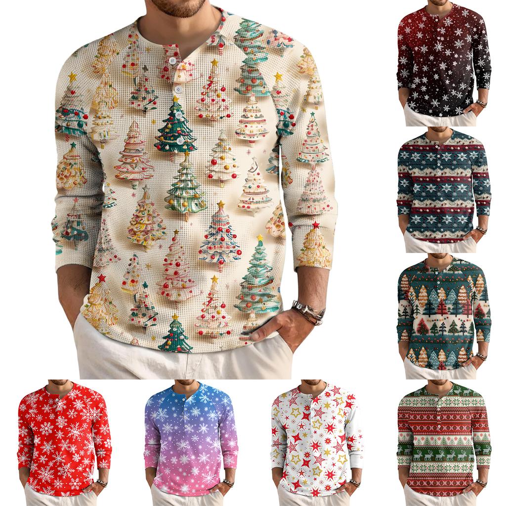 Men's Loose Casual Button Down Collar Long Sleeve Top