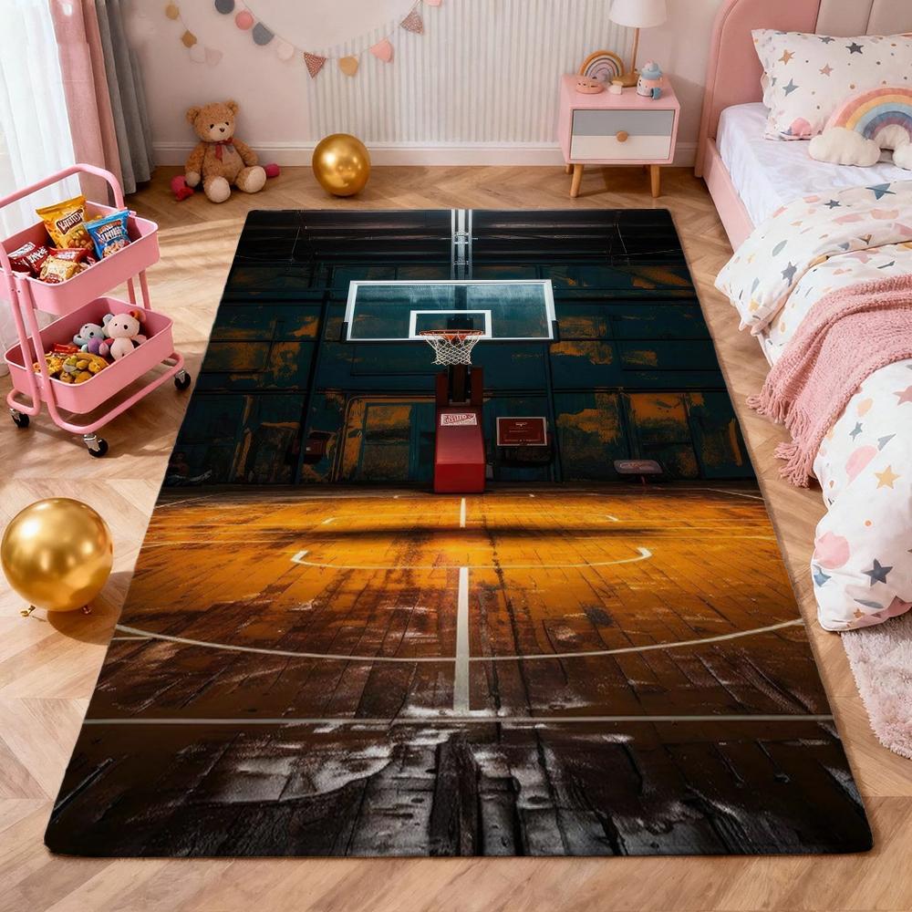 Wooden Basketball Court Indoor Rug Durable Stainresistant Easyclean Carpet For Bedroom Door Living Room Area Home Party Decor Birthday Gift