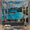 Tropical Island Beach Tapestry Photography Background Wall Decoration Ocean Theme Decoration Polyester Fiber Wall Hanging
