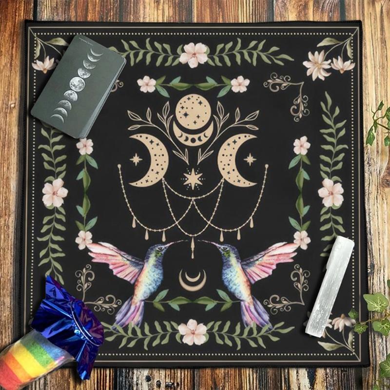 Astrology Tarots Table Altar Cloth Metaphysical Board Game Mat Pendulum Divinations Altar Tablecloth Board Game Card Pad