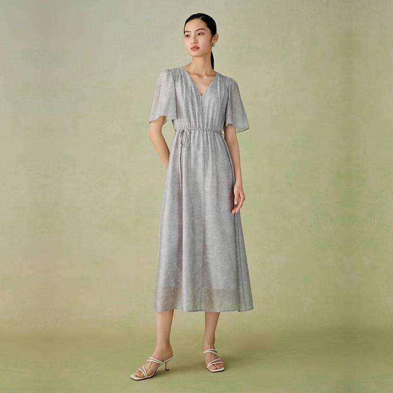 

Women s Belted Short-Sleeve Midi Dress S