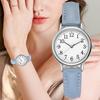 Orologio da polso analogico da donna al quarzo minimalista con cinturino in ecopelle, numeri arabi grandi, per lavoro quotidiano, scuola, appuntamenti