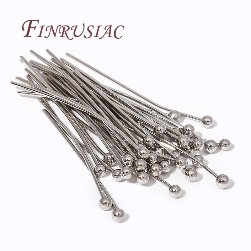 50Pcs/Lot Pins For Jewelry 14K Real Gold Plated 18mm 20mm 26mm 30mm 35mm Pins With Ball For DIY Bracelet Accessories