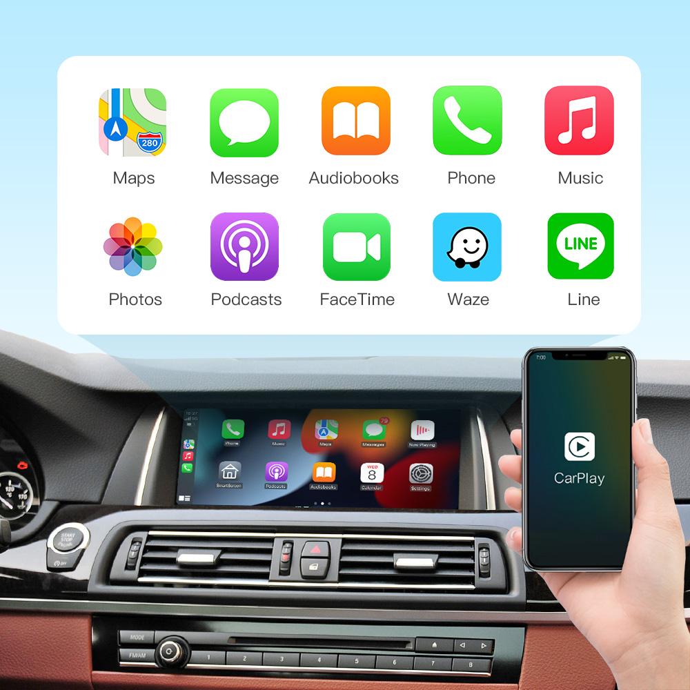 AUTOABC Wireless CarPlay Android Auto For BMW 5 Series F10 F11 2012-2017 CIC NBT Radio Multimedia Playback Airplay Navigation
