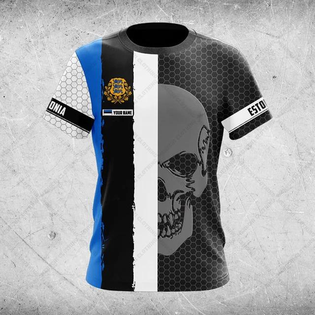 Estonia Flag Coat of Arms Graphic Tee Summer Casual Pullover Men's Fashion O-neck T-shirts Boys Oversized Short Sleeve Tops