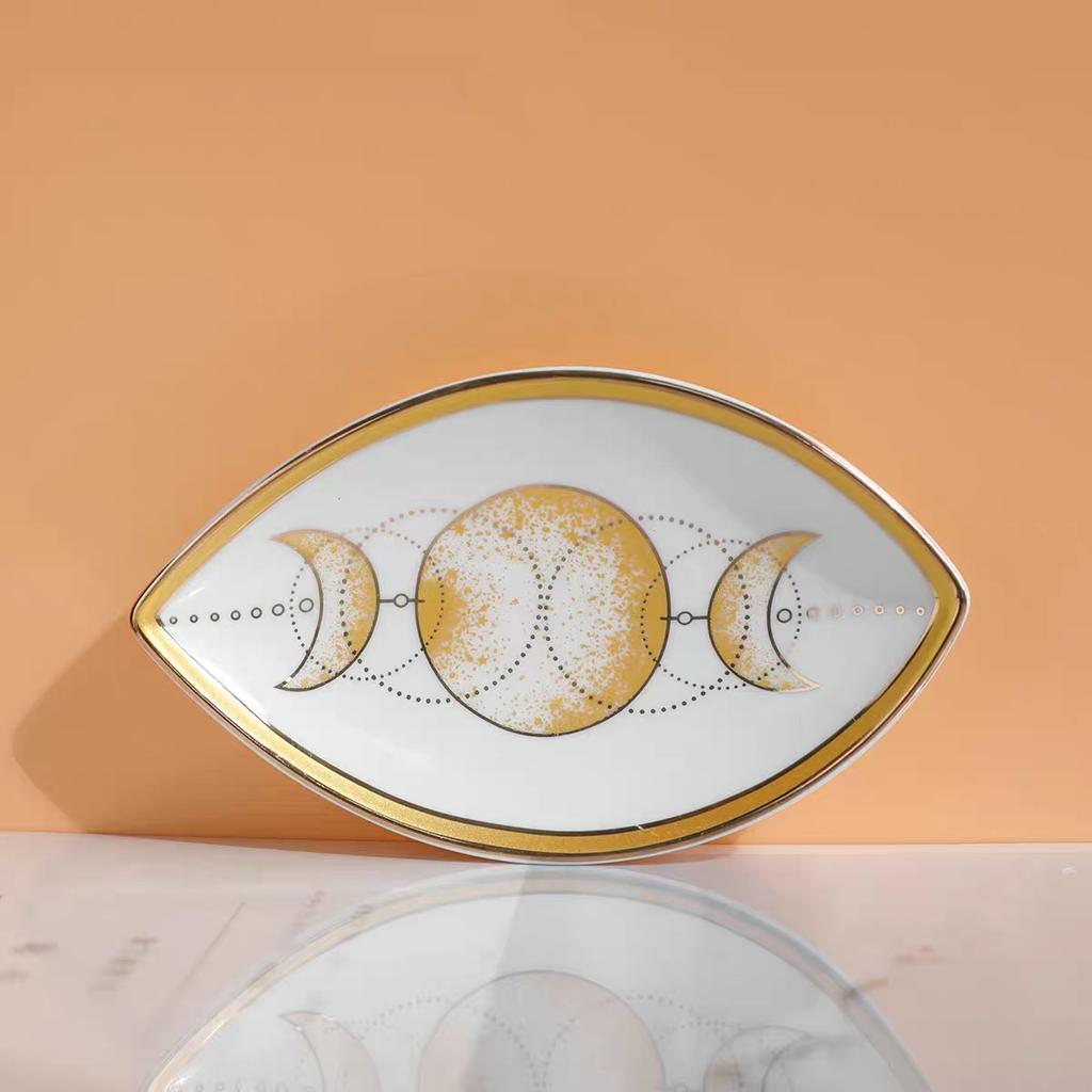 Ceramic Jewelry Dish Storage Trays Trinket Dish Ring Dish Evil Eye Plate Jewelry Organizer Containers Home Desktop Deco