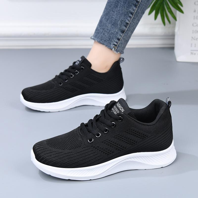 Shoes Women's Casual Soft Sole Sports Shoes Breathable Single Shoes Flying Woven Mesh Shoes Running Shoes Women