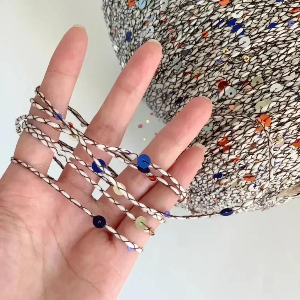 250g Handmade Size Sequin, Internet Famous BC Sequin Sweater, Same Style, Colored Yarn, Hundred Matching Thread, Yarn