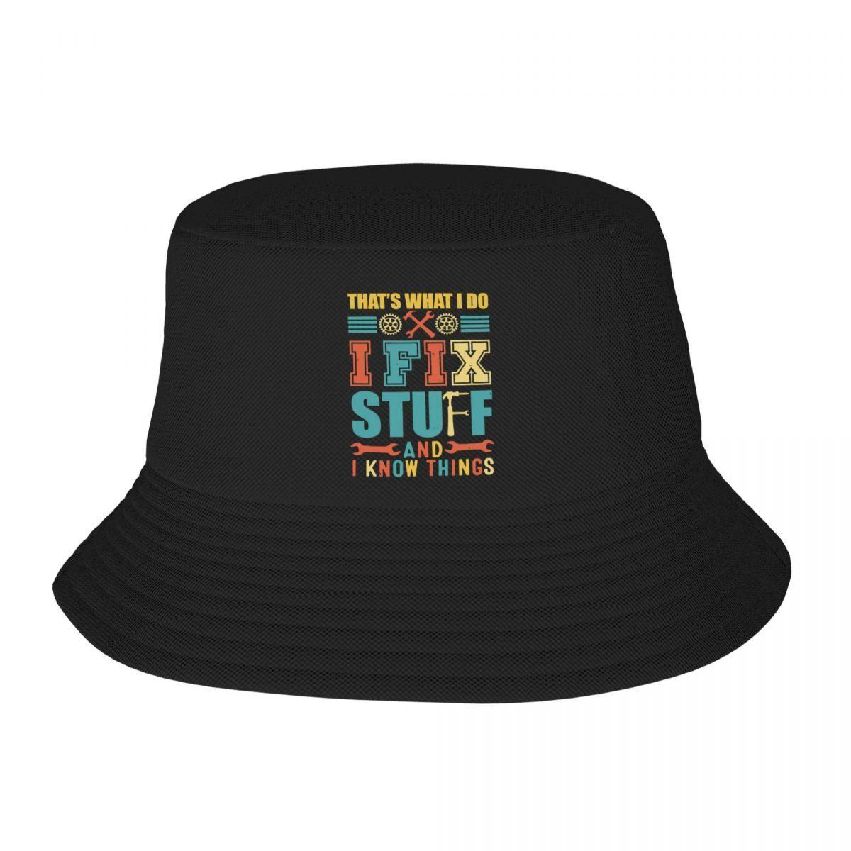 Custom Unisex I Fix Stuff Bucket Hat Travel Beach Mechanic Engineer Gift Summer Fishing Hat